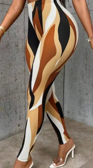 Women's Color block Slim Fit Stretchy Printed Leggings – Trendy Athleisure USA