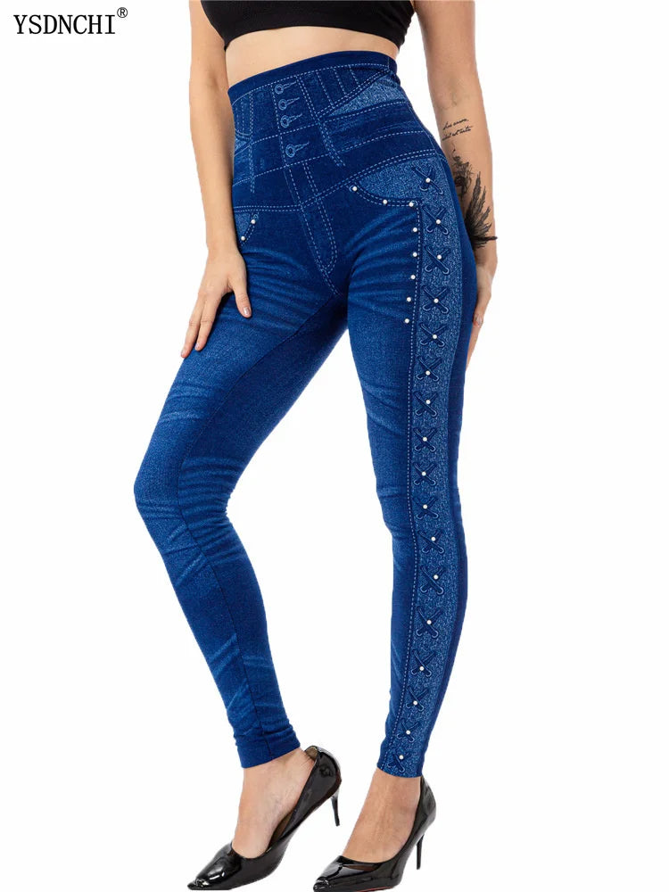 Denim Yoga Pants for Fit and Scrunch Raise Effect - Leggings Co