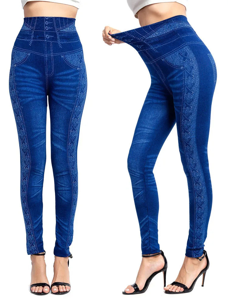 Denim Yoga Pants for Fit and Scrunch Raise Effect - Leggings Co