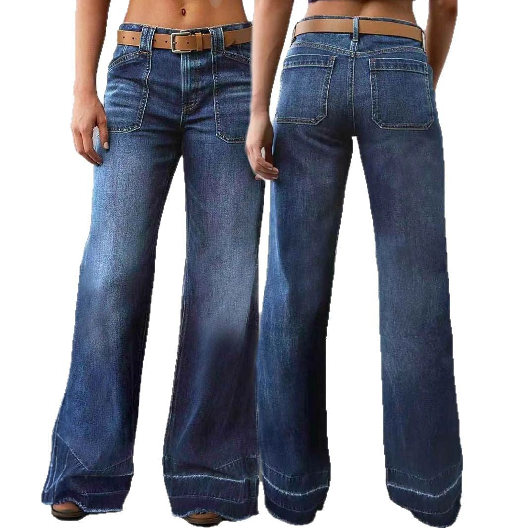 Retro High Waist Straight Loose Slimming And All-matching Jeans - Leggings Co