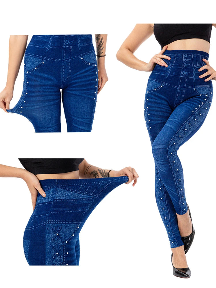 Denim Yoga Pants for Fit and Scrunch Raise Effect - Leggings Co