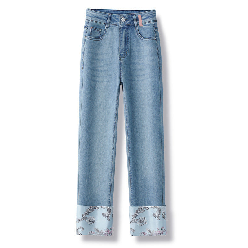 New Chinese Style Straight Jeans - Leggings Co