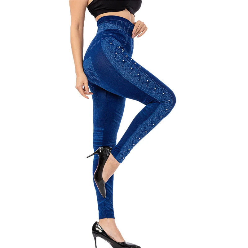 Denim Yoga Pants for Fit and Scrunch Raise Effect - Leggings Co
