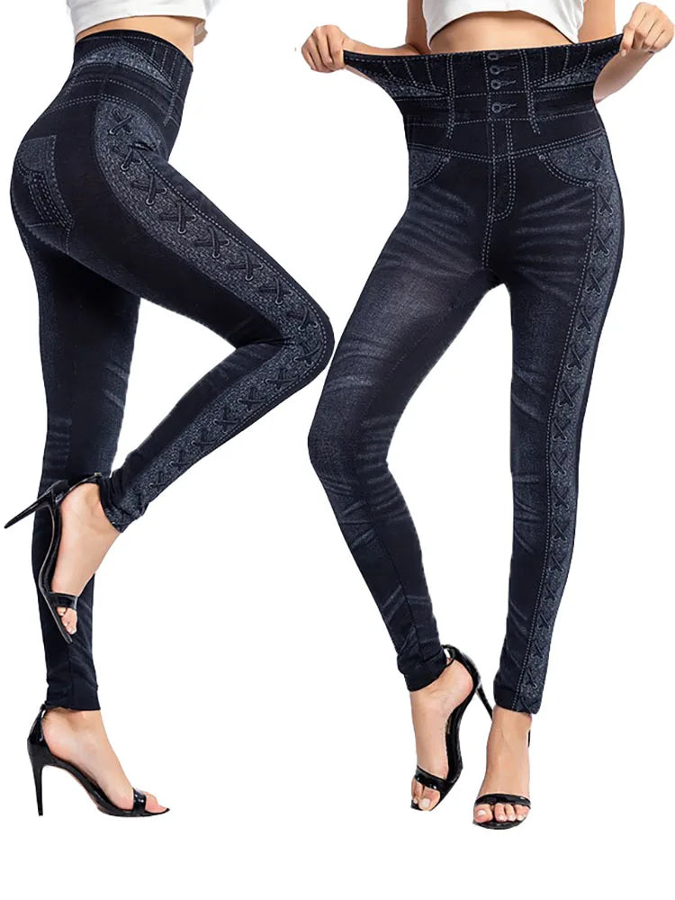 Denim Yoga Pants for Fit and Scrunch Raise Effect - Leggings Co