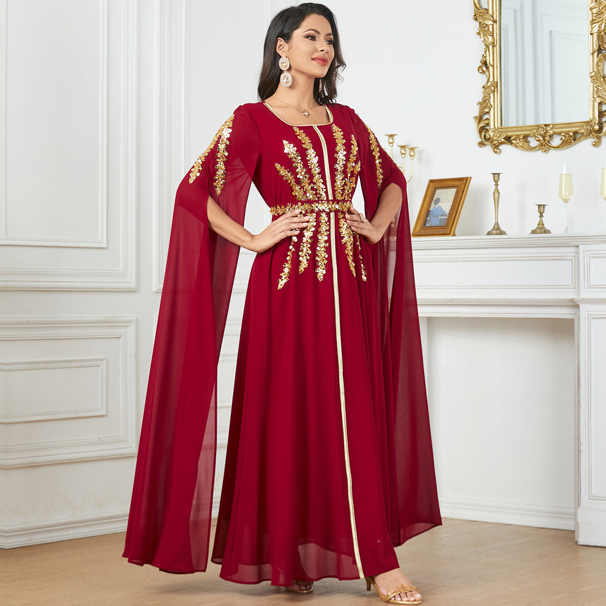 Arab Women's Robe Super Long Sleeve Muslim Dress - Leggings Co