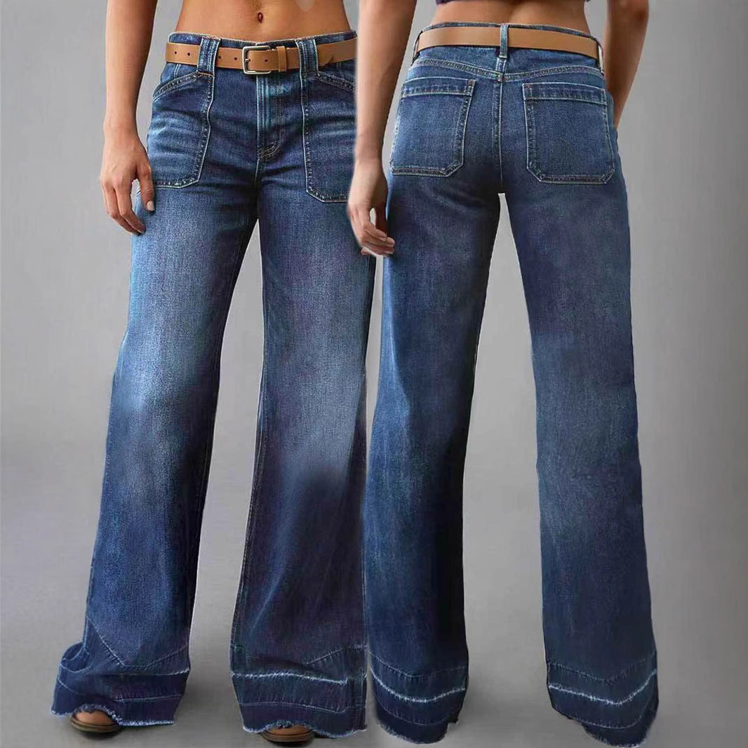 Retro High Waist Straight Loose Slimming And All-matching Jeans - Leggings Co