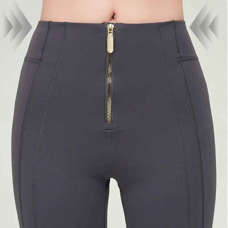 High-Waisted Yoga Leggings – Sculpting Slim Fit Flared Workout Pants - Leggings Co