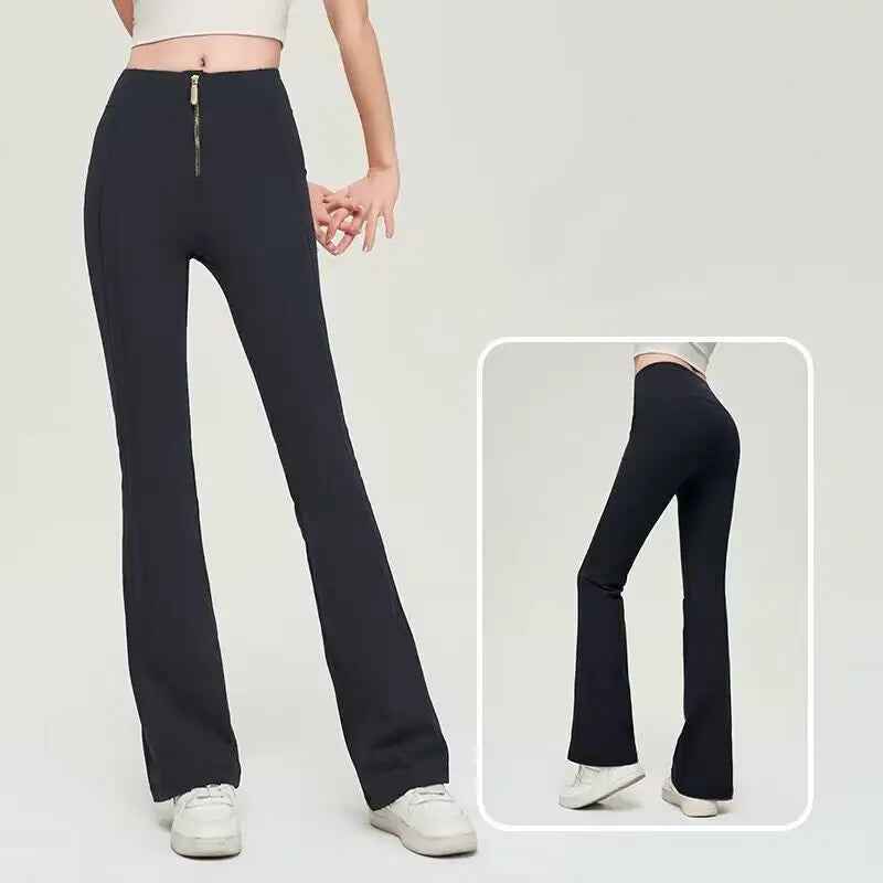 High-Waisted Yoga Leggings – Sculpting Slim Fit Flared Workout Pants - Leggings Co