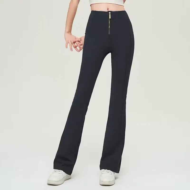 High-Waisted Yoga Leggings – Sculpting Slim Fit Flared Workout Pants - Leggings Co