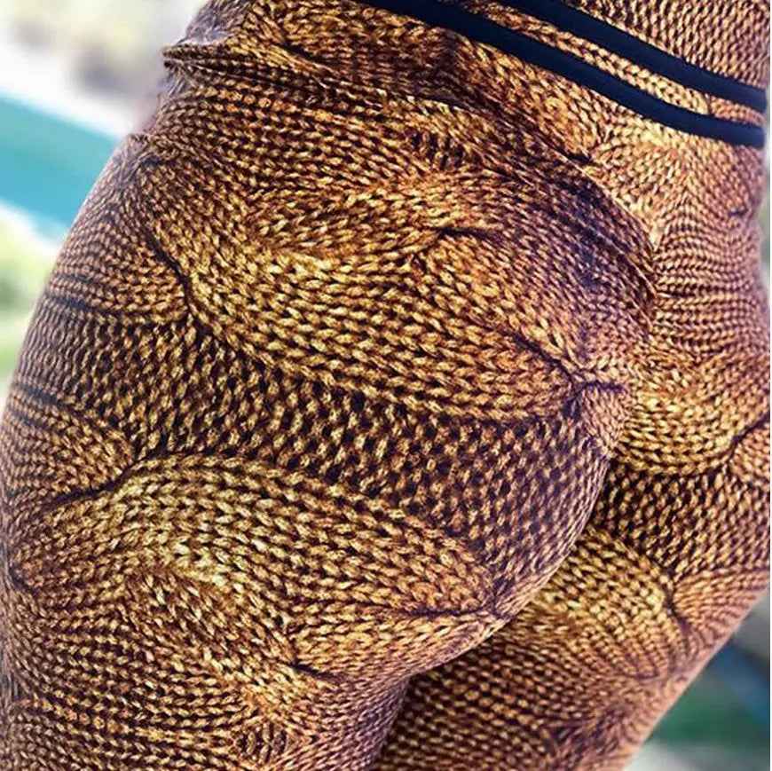 Cozy Yoga Leggings For Women – Soft Printed Wool-Look - Leggings Co
