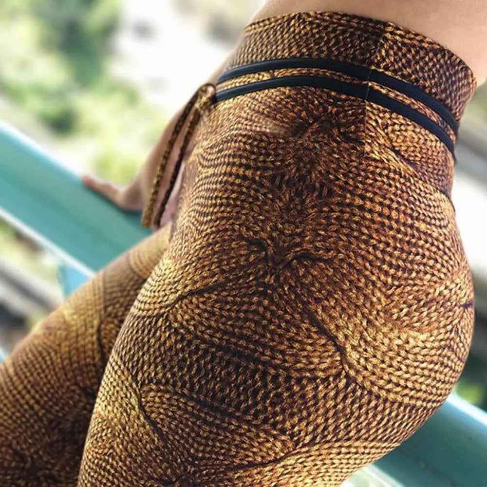 Cozy Yoga Leggings For Women – Soft Printed Wool-Look - Leggings Co