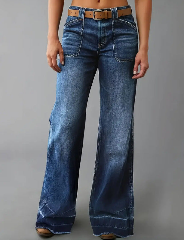 Retro High Waist Straight Loose Slimming And All-matching Jeans - Leggings Co