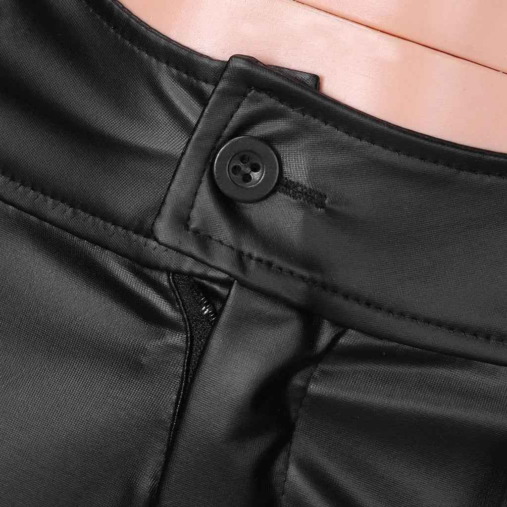 High Waist Faux Leather Leggings for Women - Slim Fit PU Pants for a Chic Look - Leggings Co