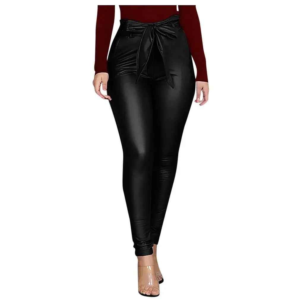 High Waist Faux Leather Leggings for Women - Slim Fit PU Pants for a Chic Look - Leggings Co
