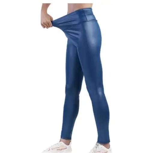 High - Waisted Faux Leather Leggings – Women's Slim Fit Stretch Pants - Leggings Co