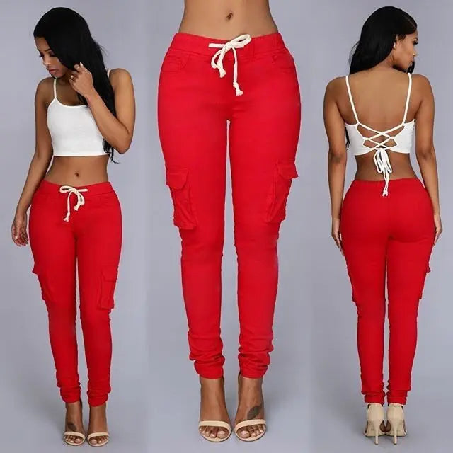 Women's Casual Cargo Pants Leggings Co