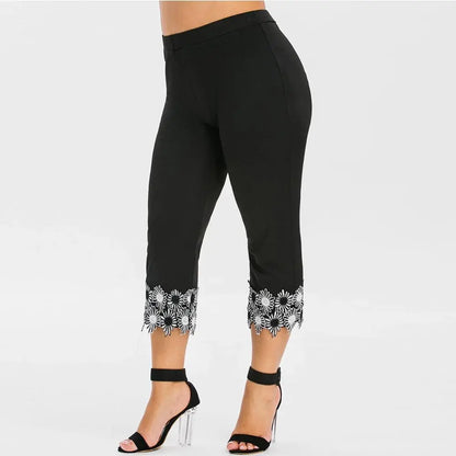 Women's plus size stretch lace leggings Leggings Co