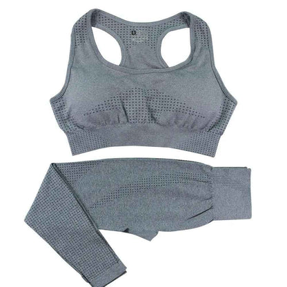 2 - Piece Seamless Yoga Set for Women - High Waist Leggings & Crop Top Gym Outfit - Leggings Co