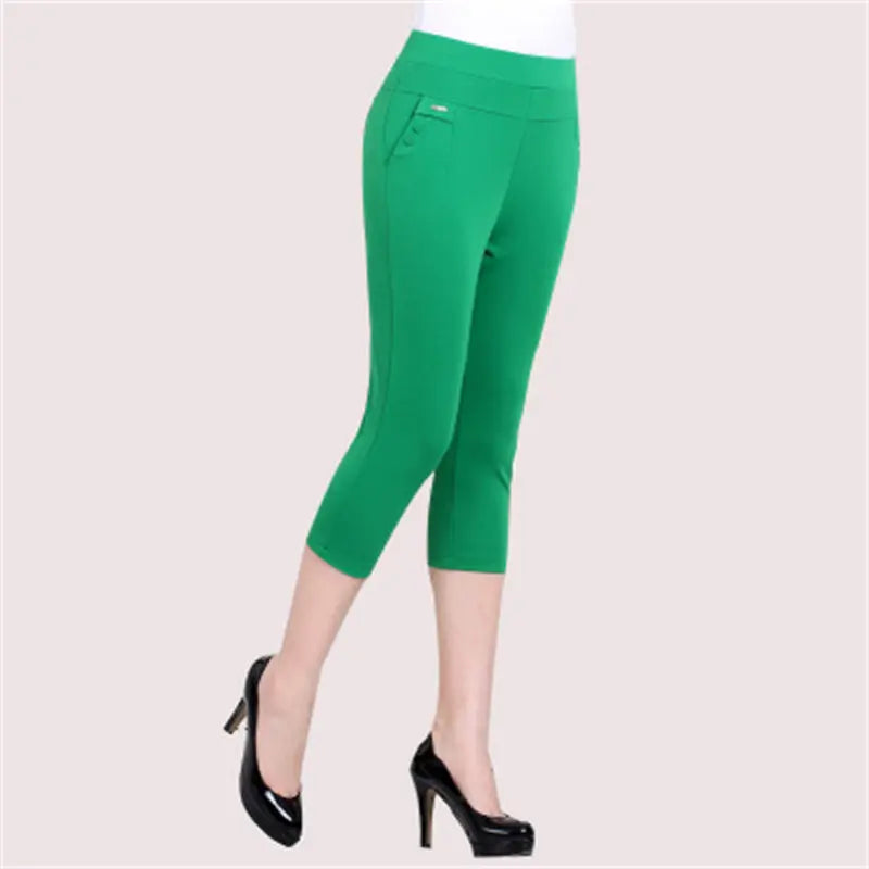 Women's Solid Color High-waist Casual Pants Leggings Co