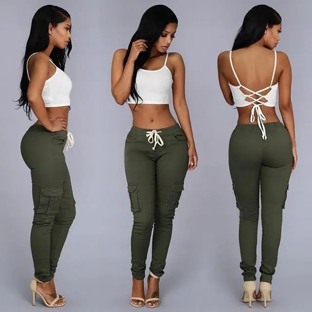 Women's Casual Cargo Pants Leggings Co