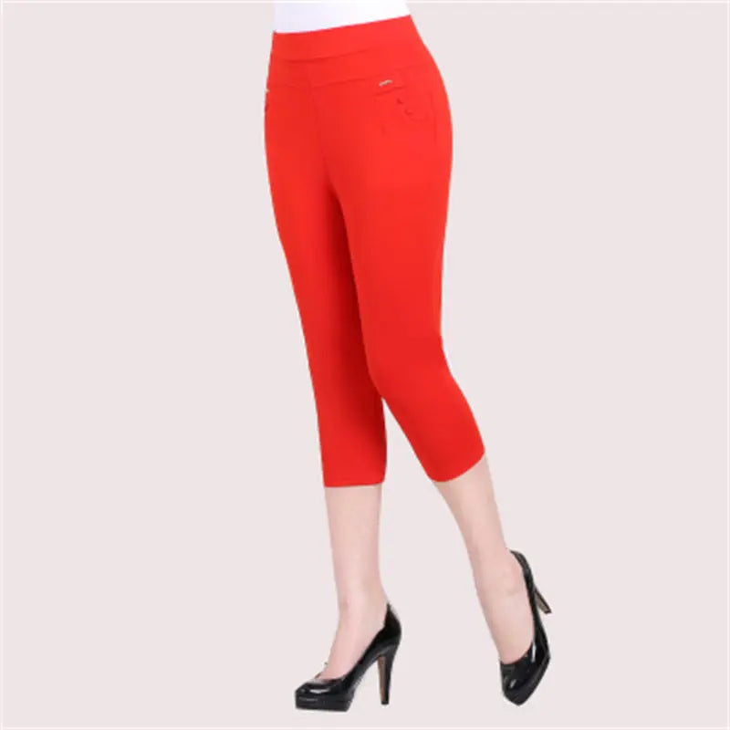 Women's Solid Color High-waist Casual Pants Leggings Co