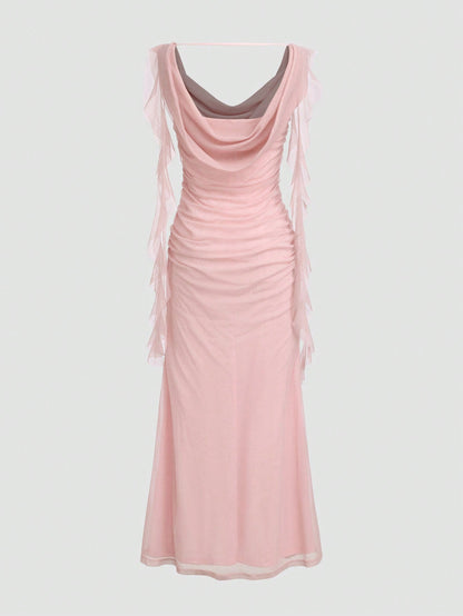 Elegant Solid-Colored Ribbon Wedding & Party Dress - Leggings Co