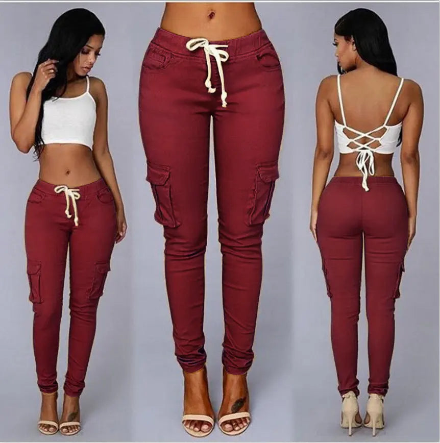 Women's Casual Cargo Pants Leggings Co