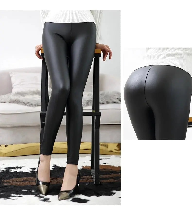 Leather High-Waist Leggings Leggings Co