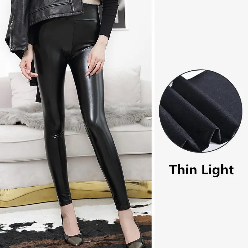 Leather High-Waist Leggings Leggings Co