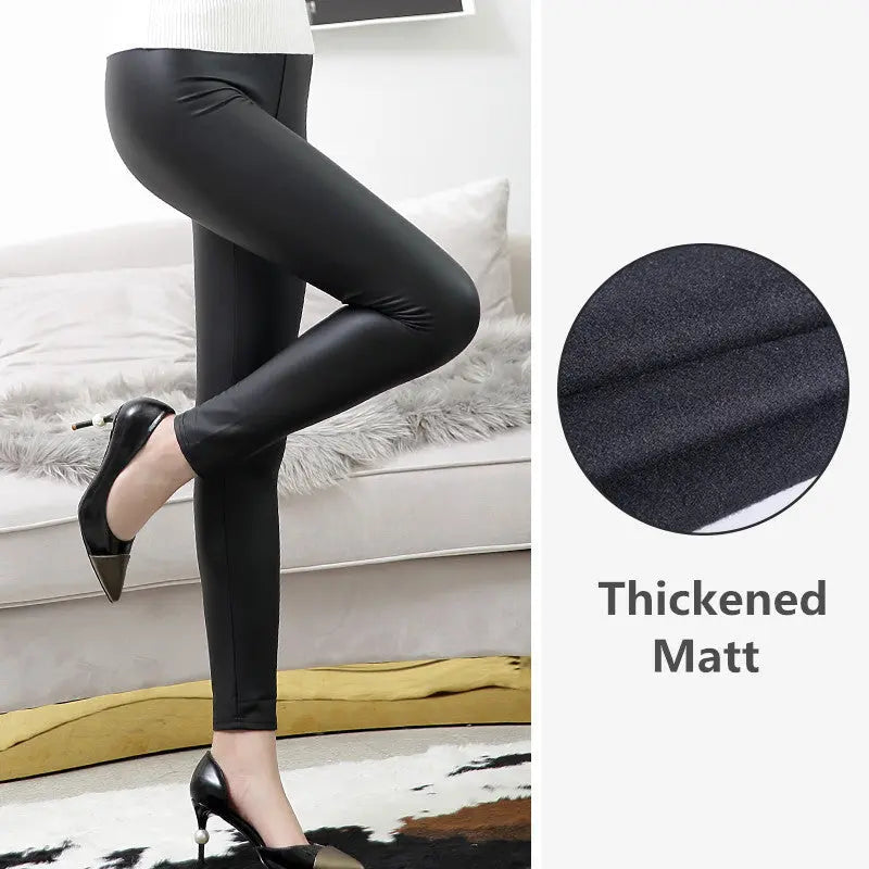 Leather High-Waist Leggings Leggings Co