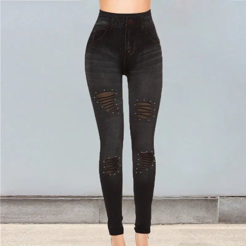 Mesh Pearl Leggings Leggings Co