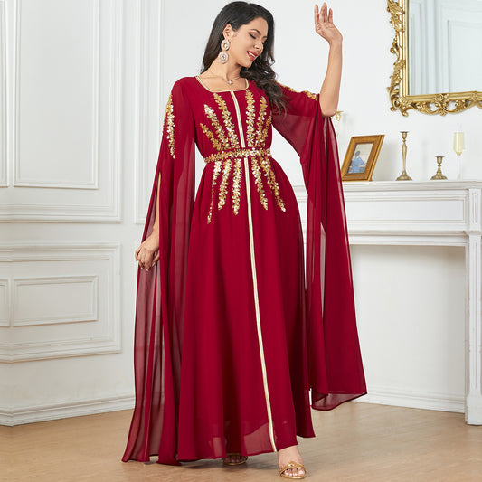 Arab Women's Robe Super Long Sleeve Muslim Dress - Leggings Co