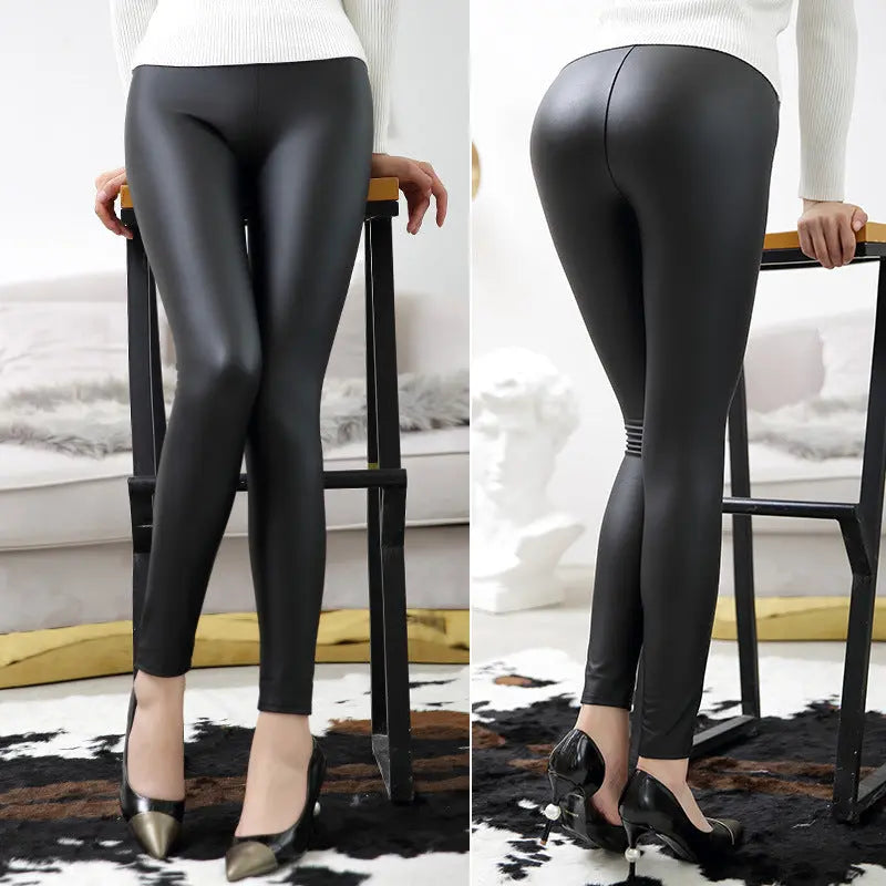 Leather High-Waist Leggings