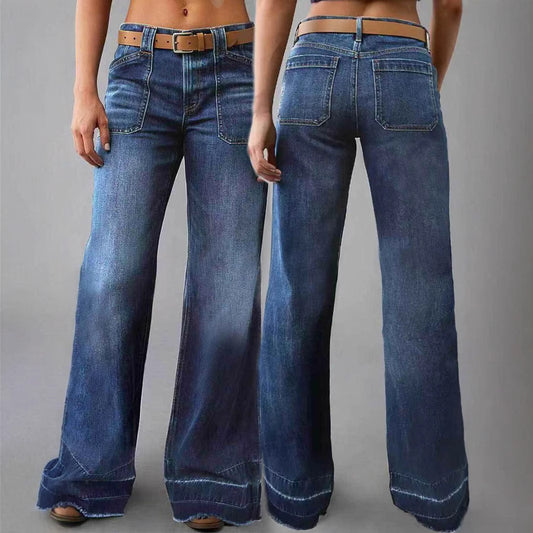 Retro High Waist Straight Loose Slimming And All-matching Jeans - Leggings Co