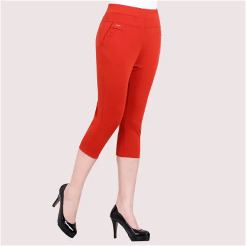 Women's Solid Color High-waist Casual Pants Leggings Co