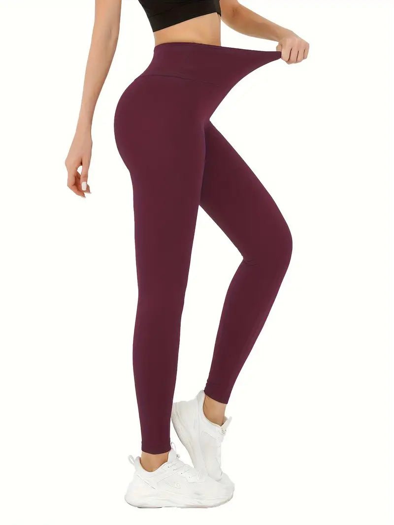 Burgundy High - Waisted Cropped Leggings - Stylish Comfort for Every Occasion - Leggings Co