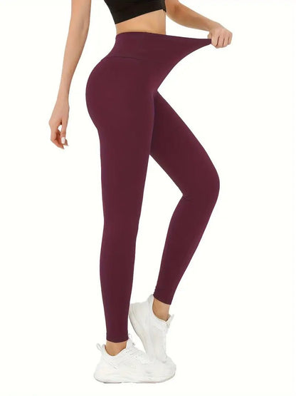 Burgundy High - Waisted Cropped Leggings - Stylish Comfort for Every Occasion - Leggings Co