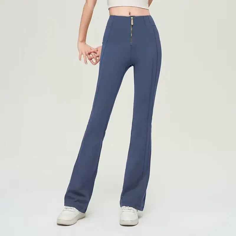 High-Waisted Yoga Leggings – Sculpting Slim Fit Flared Workout Pants - Leggings Co