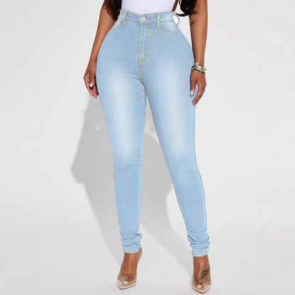 Women's High Waist Slim-fit Pure Elastic Slimming Jeans - Leggings Co