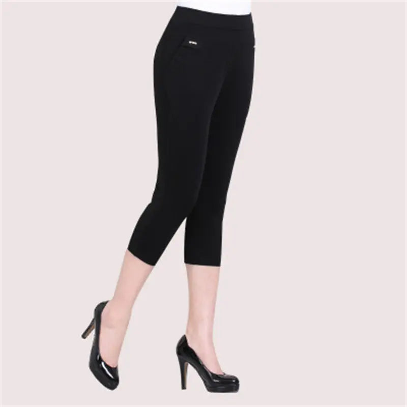 Women's Solid Color High-waist Casual Pants Leggings Co