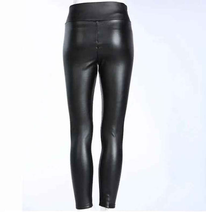 High Waist Faux Leather Leggings - Leggings Co