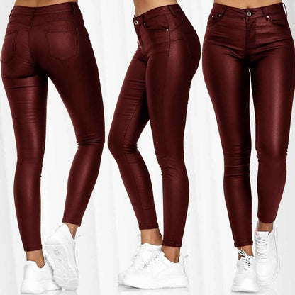 High-Waist Leather Pants For Stylish Comfort - Leggings Co