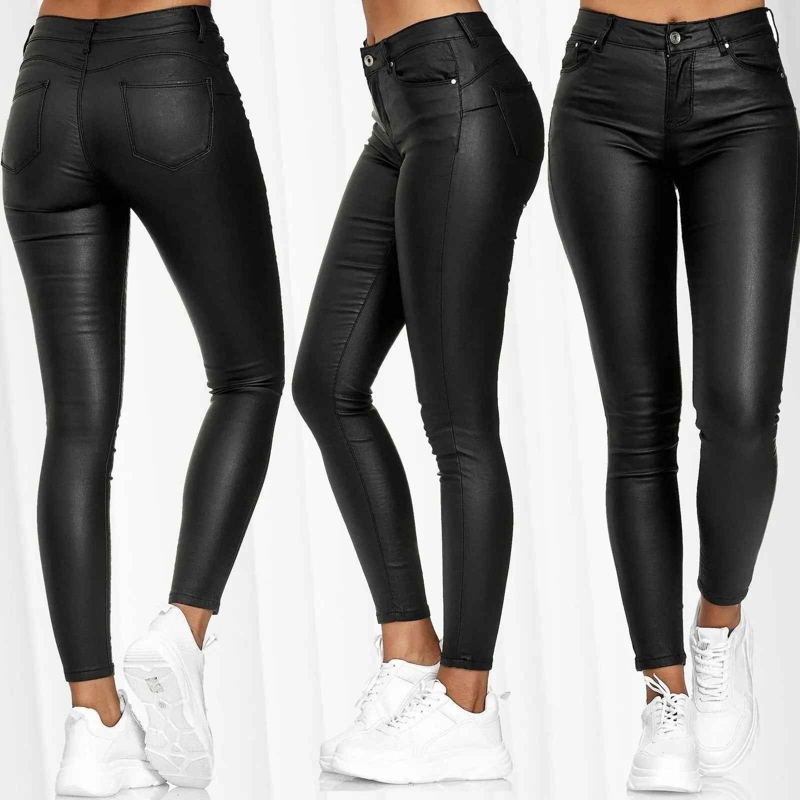High-Waist Leather Pants For Stylish Comfort - Leggings Co