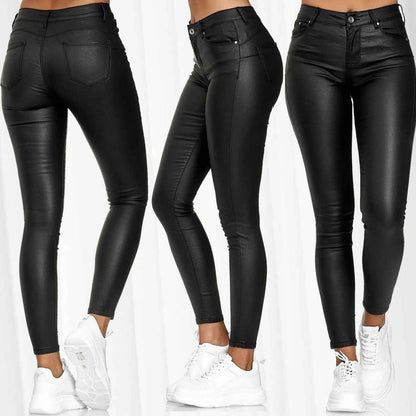 High-Waist Leather Pants For Stylish Comfort - Leggings Co