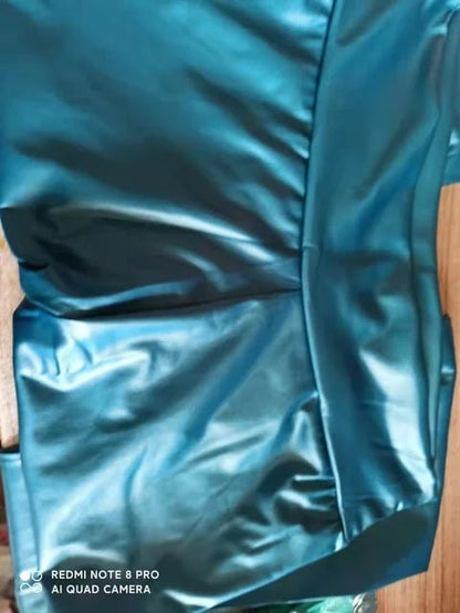 Plus Size Faux Leather Leggings For Women - High Waist Shiny - Leggings Co