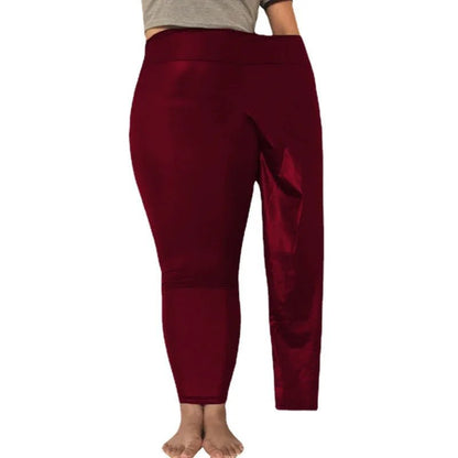 Plus Size Faux Leather Leggings For Women - High Waist Shiny - Leggings Co