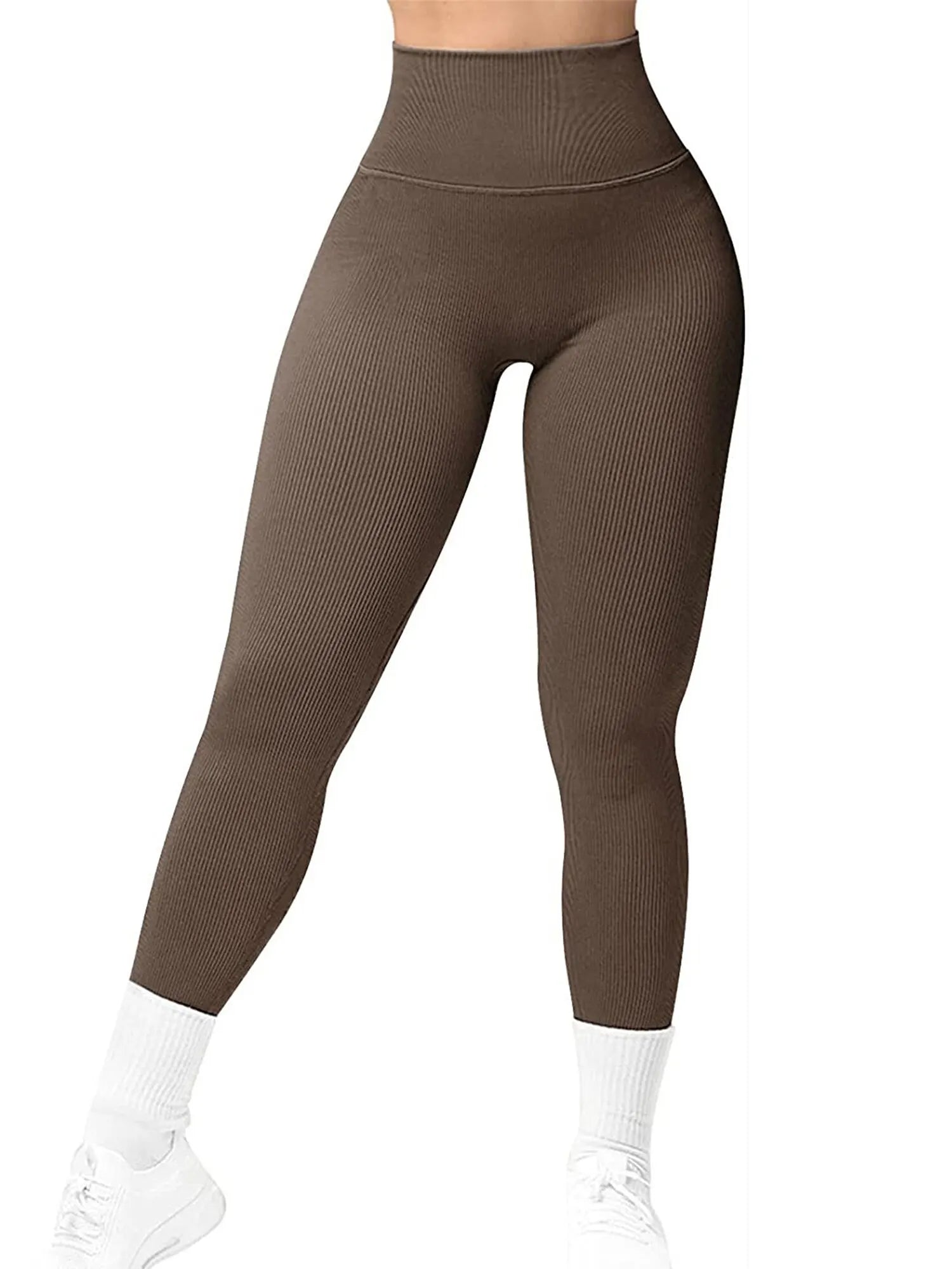 Seamless Ribbed Leggings for Women - High Waist Tummy Control Push Up Yoga Pants - Leggings Co