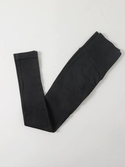 Seamless Ribbed Leggings for Women - High Waist Tummy Control Push Up Yoga Pants - Leggings Co